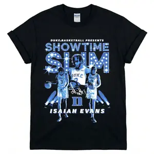 [FreeShip] Isaiah Evans Showtime Slim Signature Tee - Premium Cotton Bling Graphic Shirt - Ultimate Duke Fan Game Day Outfit