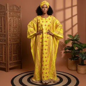Rich Aunty Bazin Boubou | Effortless Luxury African Kaftan/Boho Long Sleeve Kaftan dress| Rich Aunty Style/bazin/boubou/kaftan/frican dress/Senegalese dress/bubu/Wedding guest/Eid/ceremony/formal wear/plus size
