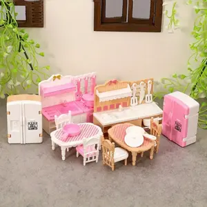 1:12 Dollhouse Furniture Set Bathroom Kitchen Living Room Model Toy, Kitchen Pretend Play Set, Perfect Birthday Gift for Boys & Girls over 3 Years Old