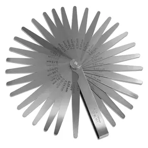 Stainless Steel Feeler Gauge Set, 32 Blades Dual Marked Metric & SAE Thickness Measurement Tool for Gap Width Or Thickness Checking Test Gauge Set