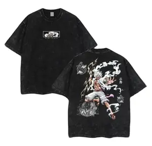 Pirate King Anime Graphic Tee, Vintage Oversized Shirt, OP Streetwear, Anime Double Printed Heavyweight cotton tee shirt