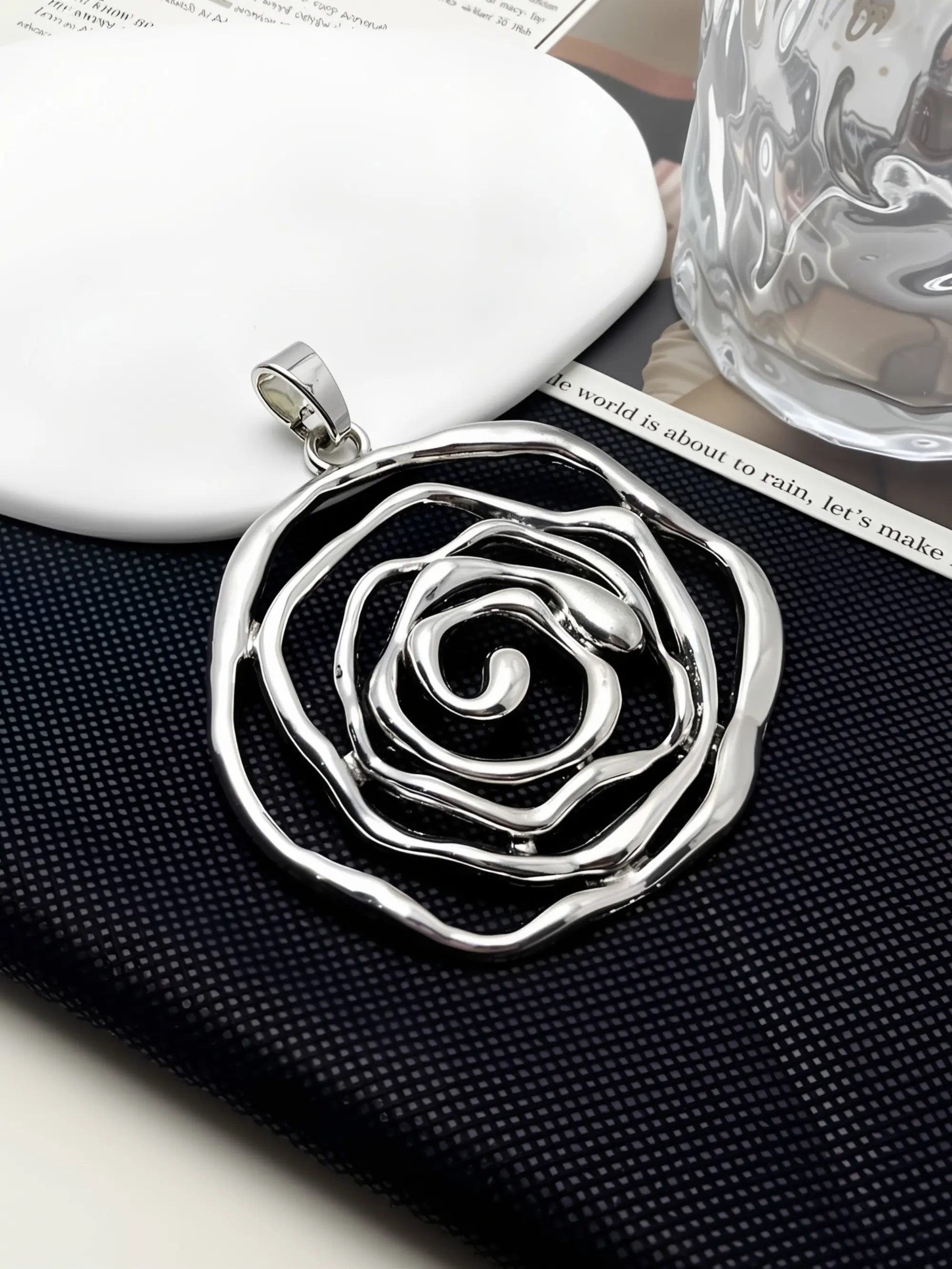 1 piece Large Hammered Flower Bohemian Charms Pendants For DIY Necklace Jewelry Making Findings