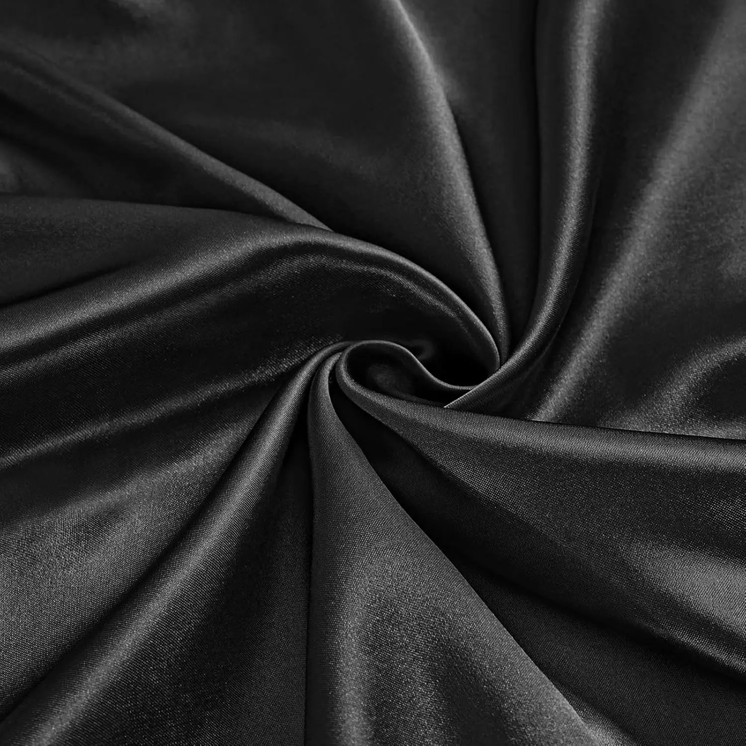 Black Satin Fabric by The Yard, 60" Wide Shiny & Soft Charmeuse Silky Satin Fabric for DIY Craft, Wedding Decorations, Sewing, 1 Yard