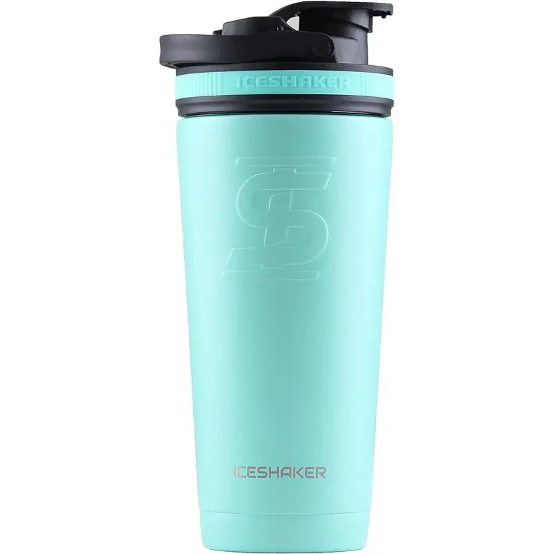 Ice Shaker 26 Oz Shaker Bottle, Stainless Steel Water Bottle and Protein Shaker, As Seen on Shark Tank, Reusable Stainless Steel Water Bottle, Gym Water Bottle, Mint