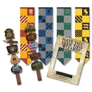 Harry Potter Party Decor & Photo Prop Bundle (Have You Seen This Wizard? Photo Prop, Location Directional Signs & Large Quidditch Banner Flag Set)