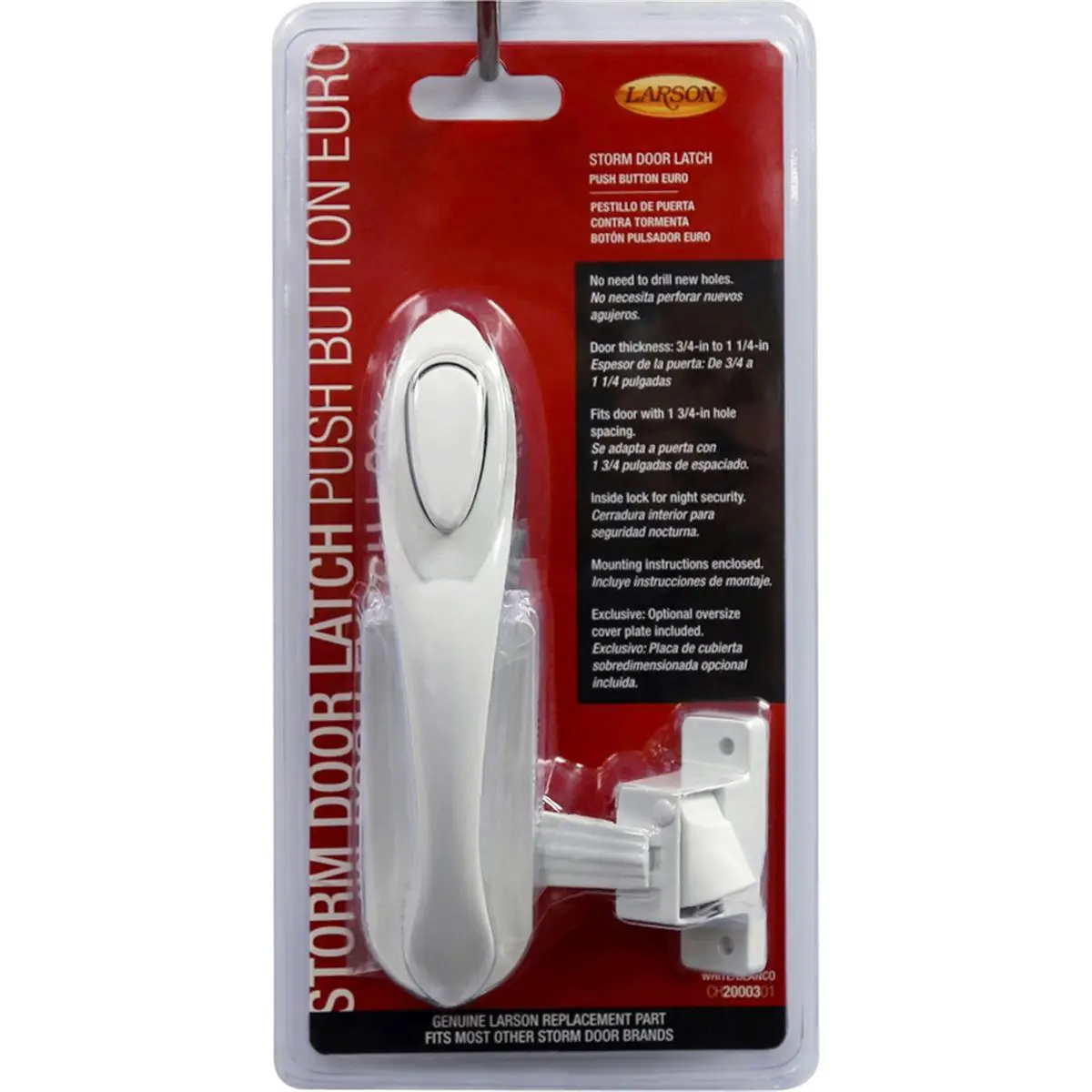 212 MAIN Euro Zinc Finish Push Button Paddle Type Latch, White, Key Lock for Exterior Doors, Door Locks, Euro Latch