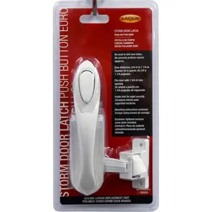 212 MAIN Euro Zinc Finish Push Button Paddle Type Latch, White, Key Lock for Exterior Doors
