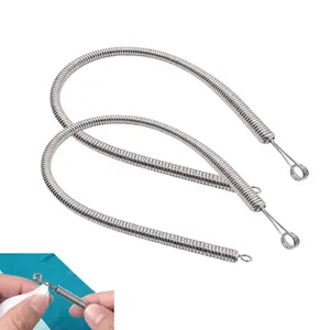 Spring Drawstring Threader Tool, Bendable Rope Threader Clip, Multi-Purpose Hoodie String Threader, Hand Sewing Tool for Sweatpants Shorts Jackets