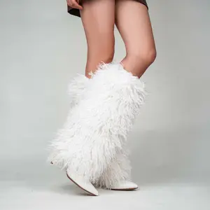 Demure Diamante Boot  Footwear with Fur Trim, Comfortable Design,  Women Shoe
