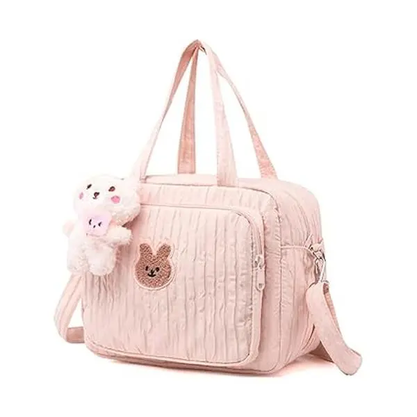 Baby Diaper Bag Tote, Mom Bag Crossbody Diaper Bags Baby Travel Bags for Girl Pañaleras Para Bebe (Pink, Small)