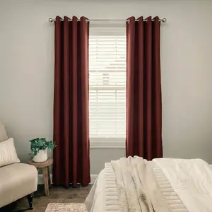 【Buy 1 Get 1 Free】2 Panels Linen Blackout Curtains Summer Style,Thermal Insulated Light Blocking Drapes Metal Grommet Easy Hang Privacy Window Curtains for Office，Bedroom，Living room，Home All Season