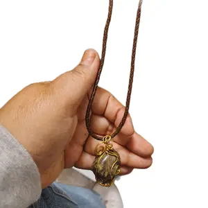 Handcrafted Stone Pendant with Braided Cord Necklace for Everyday Wear