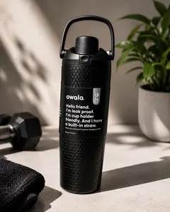 Owala Black Insulated Water Bottle Built-in Straw 24oz Tumbler