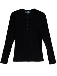 CORA henley tee Black Rib