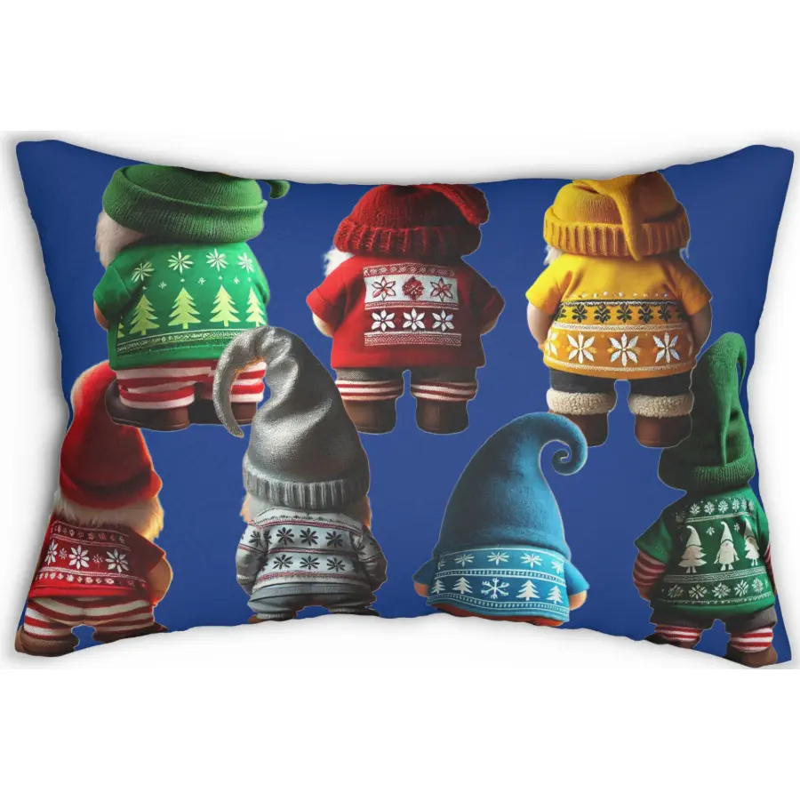 Festive Gnome Lumbar Pillow - Double-Sided Holiday Charm!