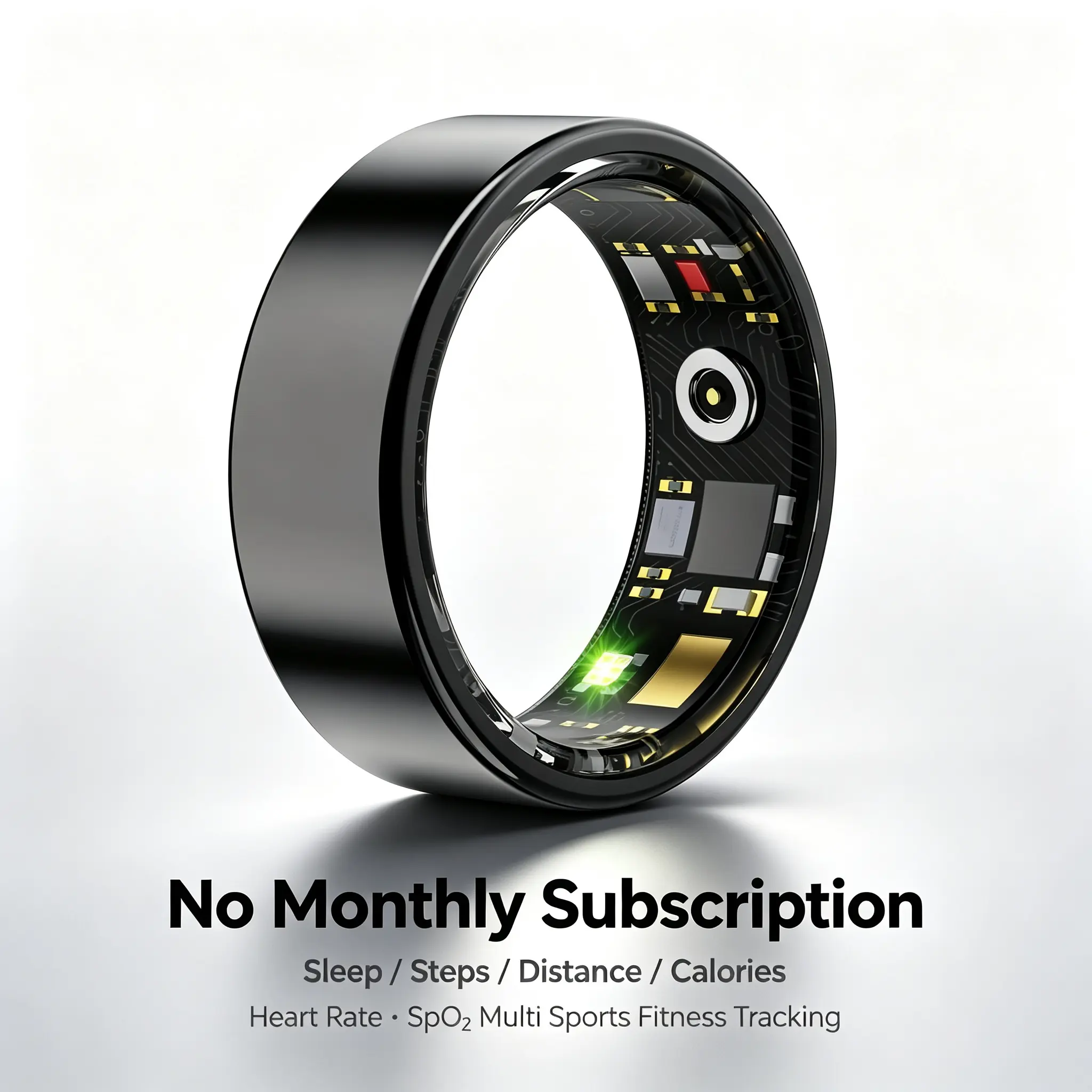Hillakyo R11M Wearable Health Smart Ring for Women& Men, No Monthly Subscription app 24H Wellness Monitor for Heart Rate, SpO2, Step Count & Sleep, Multi-Sports mode Fitness Tracking activity tracker ip68 Waterproof Ring, Comes with Charging Case summervi