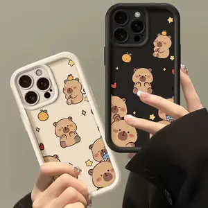 Cute Capybara Cartoon Pattern Phone Cover For Iphone 17 Pro Max 17 AIR 16 15 13 12 11 Pro Max 12 13 MINI 16 PLus XS XS Max Soft Silicone Phone Cover