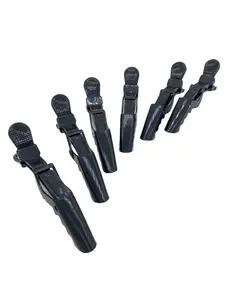 6 pcs Black Plastic Crocodile Clips Exclusive for Wig Sectioning/Cutting Crocodile Clips Salon-Grade Hold Essential Salon-Exclusive Clips Haircut Tool Wig Sectioning Tool Anti-Slip & Super Easy to Use Flat Hair Clips