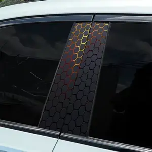 2 pieces Venom Art Deco pattern, smooth self-adhesive plastic B-pillar door sticker, durable vinyl protective film, suitable for external accessories, easy DIY installation, Car Stickers