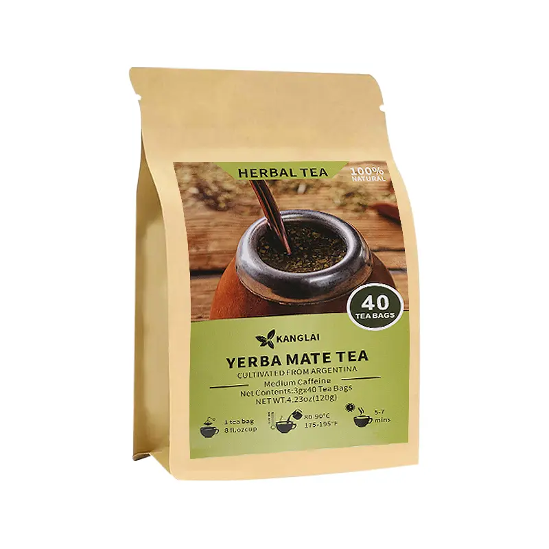 Natural Yerba Mate Wellness Tea Bags - 40 Count (3g/Bag), Unsmoked Argentine Cultivated Natural Nourishing Beverage, Energizing, Rich in Antioxidants, No Artificial Additives, Plant Nutrient-Packed, Health Tea