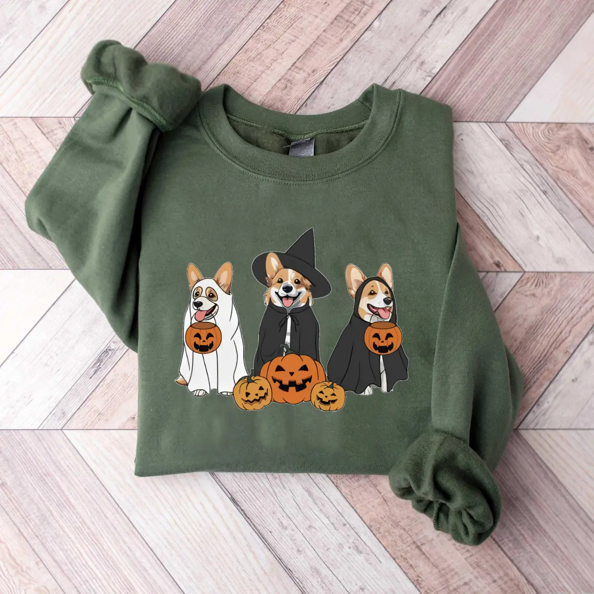 Halloween Corgi Sweatshirt, Ghost Corgi Witch Shirt, Funny Dog Halloween Sweatshirt, Cute Fall Gift for Corgi Lovers, Trendy Halloween Shirt