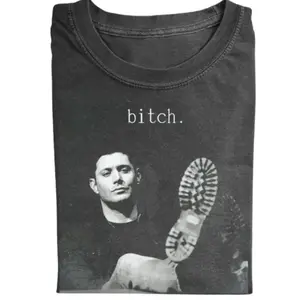 Supernatural Dean Winchester Vintage Graphic Tee, Funny Bitch Quote Shirt, Retro Supernatural TV Show Tee, Aesthetic Black Graphic T-Shirt Trending Streetwear, Gift for Men, Gift for Women,