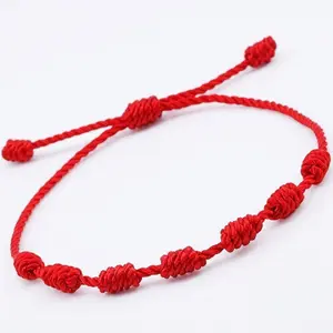 Bracelet 7 Knots Protection Bracelet – Evil Eye String Amulet for Good Luck, Prosperity & Success, Adjustable Cord Talisman for Men, Women, Boys & Girls