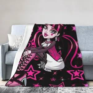 Monster High Throw Blanket Kids Plush Blanket Ultra-Soft Micro Flannel Fleece Blanket for Bedding Sofa Travel 60"x80"