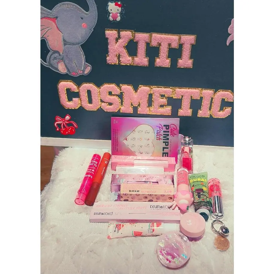 Kiti Cosmetic - Pink & Purple Makeup Set with Lipstick, Blush, and More for a Complete Beauty Routine