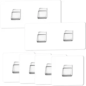 6 Pack Shower  Adhesive Hooks Replacement Adhesive Hooks Sticker No Drilling  Sticker Wall Hooks for Bathroom/Kitchen / Office Corner Shelf basket Soap Dish,2 Double Hook and 4 Single Hook