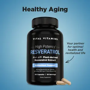 Resveratrol Supplement | Antioxidant, Heart Health, Longevity & Cognitive Support | 60 Capsules