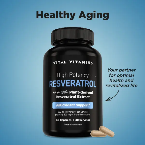 Resveratrol Supplement | Antioxidant, Heart Health, Longevity & Cognitive Support | 60 Capsules