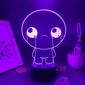 The Binding of Isaac Rebirth Night Light 3D Cartoon Design RGB LED Color Changing Kids Bedroom Bedside Decor Christmas Gift 5V 0-5W Dry Battery Powered Touch Control