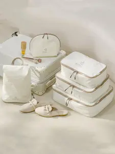 Pack Cube is suitable for luggage 5-piece travel storage bag set, using high-quality, soft and tough anti splash water surface material Taslon fabric, lightweight travel organizing bag, travel essential items for luggage organization and storage packaging