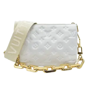 Pre-owned Louis Vuitton canvas Shoulder Bags $4300 Coussin BB White Crossbody