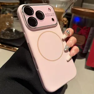 Suitable for iPhone 17 Pro Max Liquid Magnetic Case with Lens Protector for Apple 17 17Pro 16ProMax 16Pro 16 15ProMax 15Pro 15, Mobile Accessory, Smartphone, Sleek Design, Stylish Cover, Flexible Case, Scratchresistant, Magnetic Cover