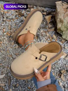 Women's Sporty Style Multi-Color Textile Buckle-Closure Shoes, Elegant Comfortable Large Size Shoes for All Seasons