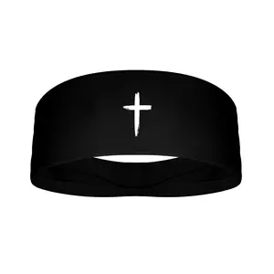 Distressed Cross Wide Tapered Headband