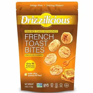 [Hot 2026!!!] Drizzilicious Mini Flavored Rice Cakes French Toast - Rice Crisps, Healthy Snack for Adults and Kids, Vegan, Gluten Free Snack, Allergen Free, Only 90 Calories Per 21 Pieces - 4 oz (Pack of 1)
