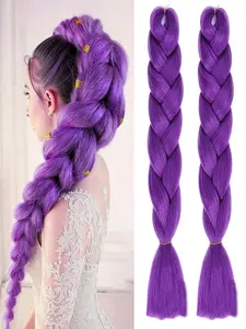 Kpop Demon Fashion Cosplay Wigs - Colorful Rainbow Ombre Hair Accessories, Pink/Blue/Purple Options | Lightweight & Durable Synthetic Hair for Braided Ponytails, Parties, Festivals, Galas, K-Pop Costumes & Hunter-Inspired Looks, Synthetic Soft Hair