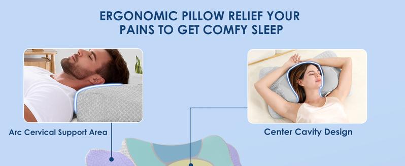 【JIAAO】Adjustable Cervical Pillow Cozy Sleeping for Neck Pain Relief, ergonomic pillow Memory Foam Neck Pillow pillow