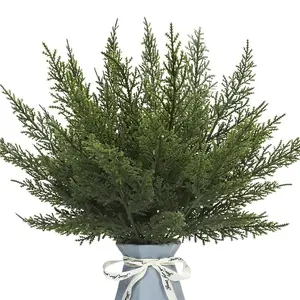 60pcs Artificial Pine Branches, Christmas Stem Decorations, Fake Pine Leaves for DIY Wreaths, Home Decoration Supplies