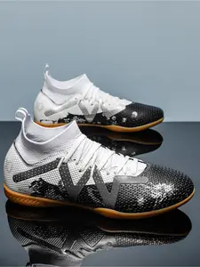 Men's All Over Print Lace Up Sports Soccer Shoes, Football Boots, Football Field Boots, Breathable Comfortable Non-slip Sports Football Shoes, Football Cleats for Training Competition