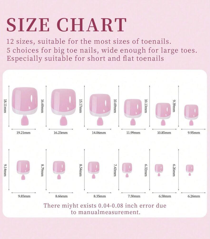 120 pieces of French- white-edge nail art pieces, pure color finger and toe nail acrylic nails, shiny fake nails, fully covering, suitable for women's nail art. Manicure medium square foot press full cover short holiday glossy fashionable sweet wide