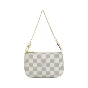 Pre-owned Louis Vuitton Canvas Small Leather Goods Mini Pochette Accessoires Damier Azur Pouch