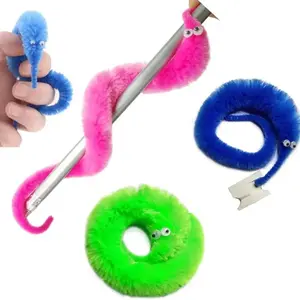 12PCS Interactive Magic Worm Cat Toy Set, Colorful Wiggly Caterpillar Toys for Cats, Funny Teaser Toy for Indoor Play & Pet Training, Random Color Pet Toys for Cats & Small Pets