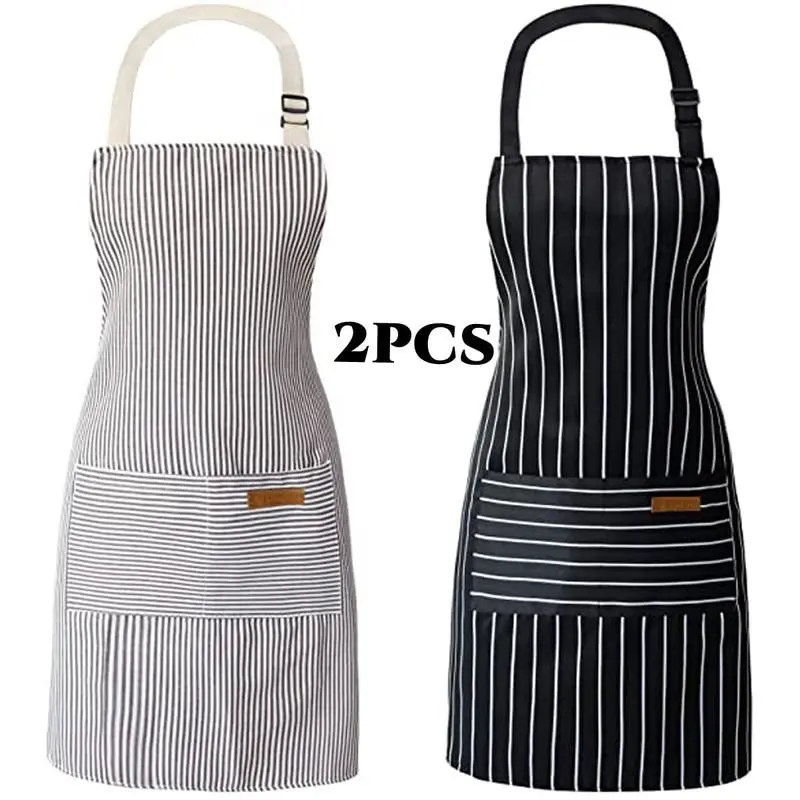2 Pack Apron - Unisex, Adjustable Bib Kitchen Apron, Cooking Apron, Aprons for Women Men with Pockets, Chef Aprons Baking Strap Gift