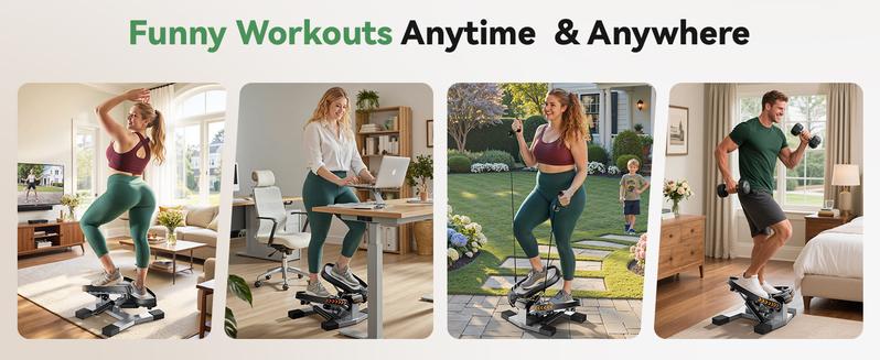 Stair Stepper,Twist/Mini Stepper for Exercise at Home,Step Machine with Resistance Bands for Full Body Workout, 350lbs+ Capacity