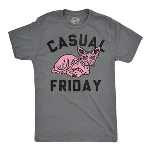 Mens Funny T Shirts Casual Friday Sarcastic Hairless Cat Graphic Novelty Tee for Men Mens Funny T Shirts Cool Vintage Fashion T-Shirt Gift Classic Menswear Sarcastic Apparel for Men Funny Cat Short Sleeve Dark Grey