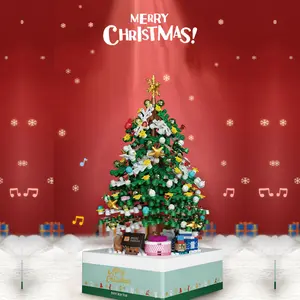 Christmas Tree Music Box Building Kit, Sky City Classical Eight-Tone DIY Assembly Toy, Perfect Gift for Christmas Birthday Valentine's Day